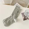 Summer Thin Mesh Breathable Mid-calf Socks for Women, Solid Color Lace Pile Socks, Perforated Mesh Socks
