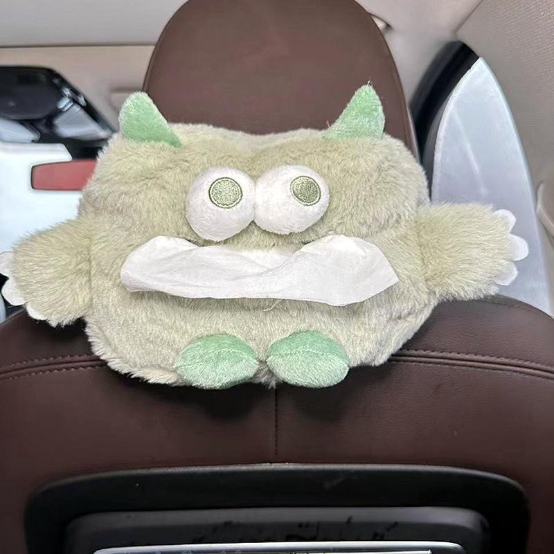 Creative Cartoon Car Plush Tissue Box - Hanging or Armrest Style