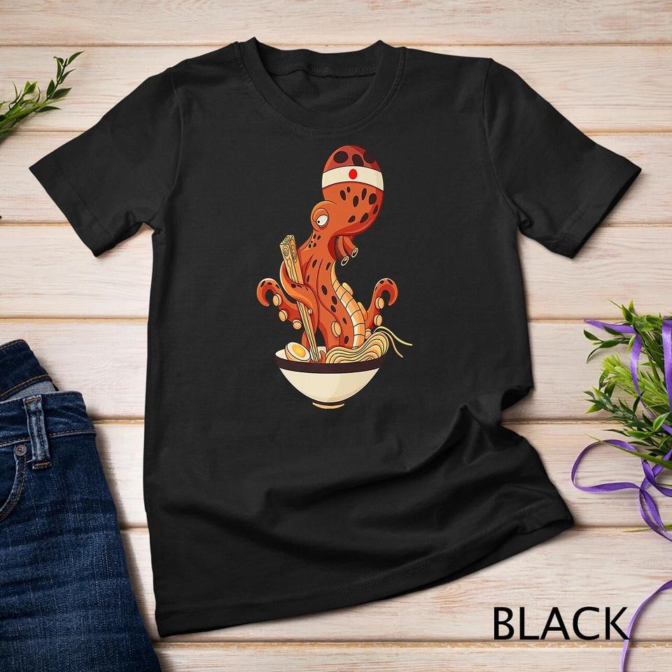 Japanese Octopus eating Ramen Premium Unisex T-shirt 1 2XL