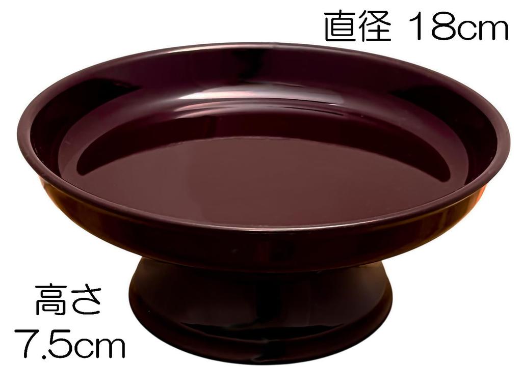 6-inch Offering Table, Tame Color, Yamanaka Lacquerware, Set of Three Kinds of Fruit Offerings