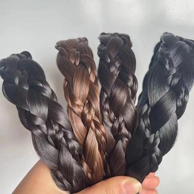 פאה עצלנית טוויסט סרטים לנשים צמות רחבות עצם דג צמות שיער בעבודת יד רטרו ראש חישוק עיצוב שיער אביזרי כיסוי ראש