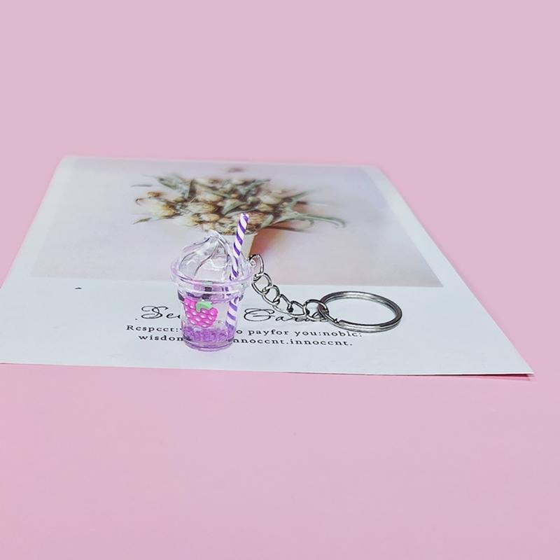 Roztomilý přívěsek na klíče Bubble Tea Kawaii přívěsek na batoh Mini přívěsky šálků Dárky pro páry