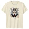 White Tiger Head Big Cats Animals Unisexs Tshirt Roaring Graphic Tee