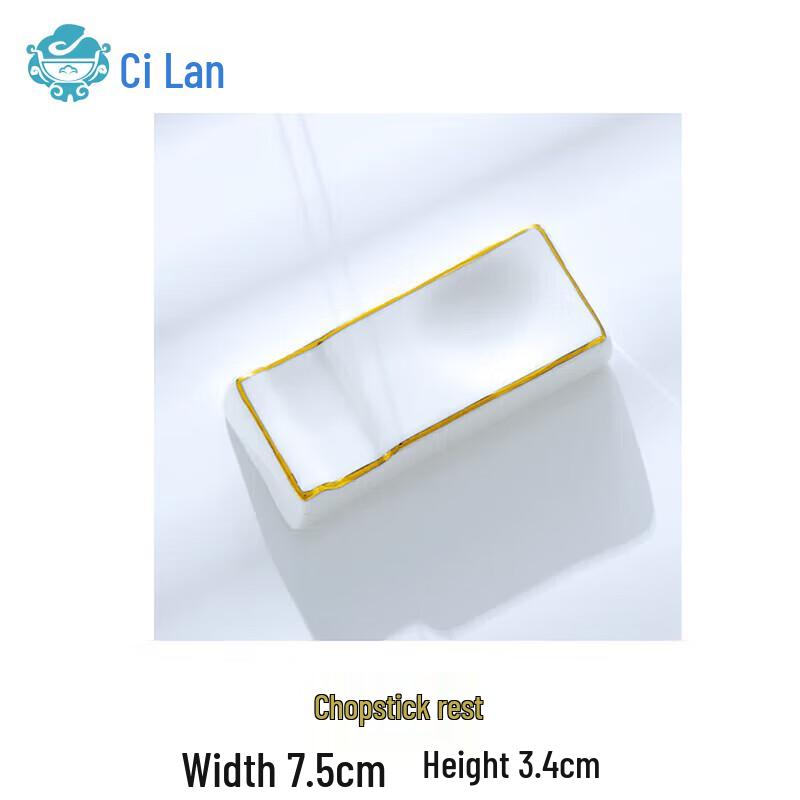 

Cilan Gold-Rimmed Ceramic Chopstick Rest