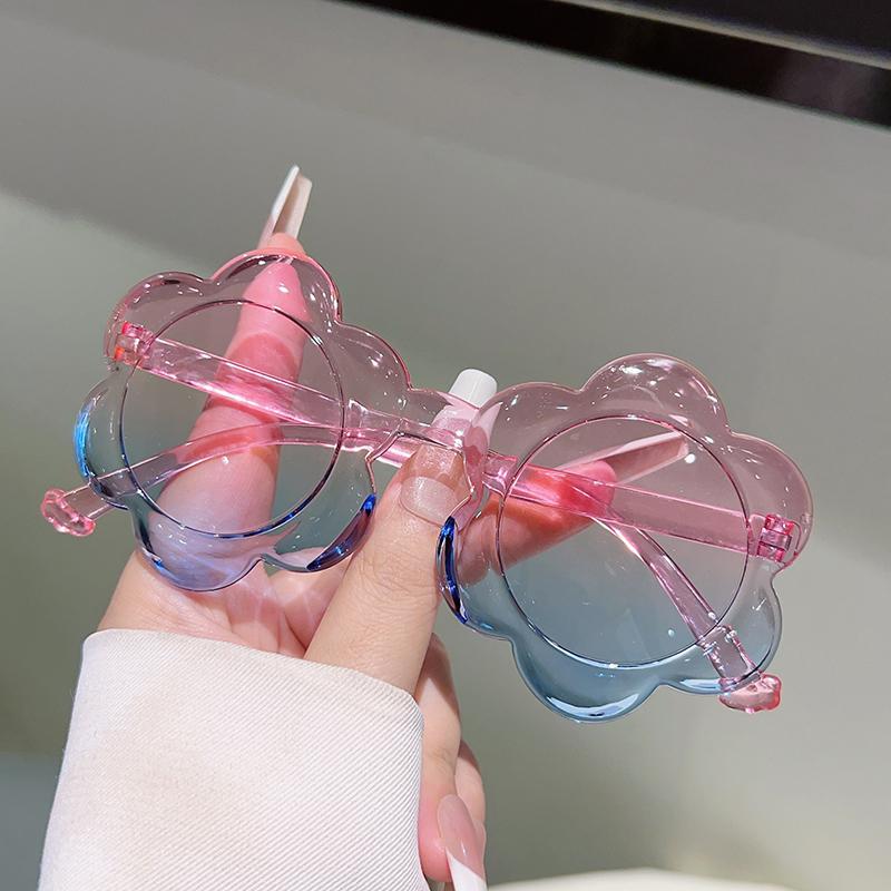 1/7 Pcs Flower Shaped Sunglasses for Children Stylish Gradient Multi-color Kids Shades  Ins Trendy Cute Decor Sun Glasses