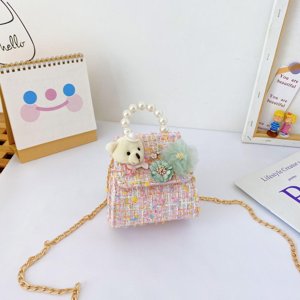 Adorable Mini Children's Crossbody Bag Cute Princess Style Soft Canvas Fashionable Design For Girls With Colorful Options