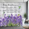 Lavender Shower Curtain Watercolour Art Painting Creative Polyester Bath Curtains Bathroom Decor With Hooks Bathroom Accessories