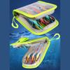 Clear Squid Jig Lure Hook Storage Case with 2 Way Zippers Portable Fishing Lures Bag for Squid Hook Baits 6 Compartment