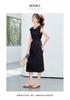 2026 Summer New Women's Waist Cinched Black Dress with Versatile Temperament, Slimming and High-end Women's Dress