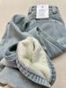 Ladies' Light Blue High Waist Plus Velvet Jeans - Warm, Straight Leg, Loose, Slimming, Versatile, Narrow to Wide Fit