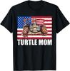 Turtle Mom USA Flag Funny Mothers Day Gift 4th of July T-Shirt