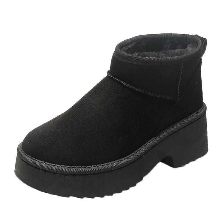 Fashion snow boots women's 2026 winter new velvet warm short boots thick-soled thick-heeled casual cotton boots