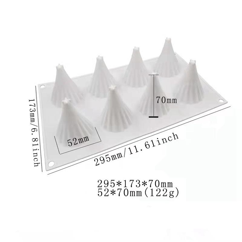 1 PC New 8 Even Christmas Tree Mousse Silicone Mold 6 Even Pine and Cypress Chocolate Mold Cake Decoration Mold Scented Candle Mold