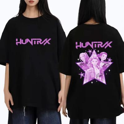 T-shirt KPop Chasseurs de Démons Rumi Mira Zoey T-shirts Graphiques Vêtements Homme Femme Coton Doux Décontracté Oversize Manches Courtes