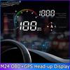 M24 HUD Gauge Smart Speedometer  OBD+GPS Car Electronics Head Up Display Turbo RPM Alarm  Water Temp Car Overspeed