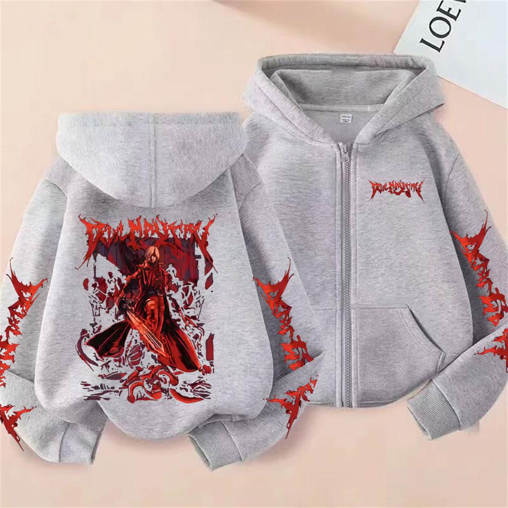 Game Devil May Cry Dante Graphic Zipper Hoodie Men Vintage Gothic Rock Oversized Zip Up Jacket Unisex Fashion Cosplay Streetwear