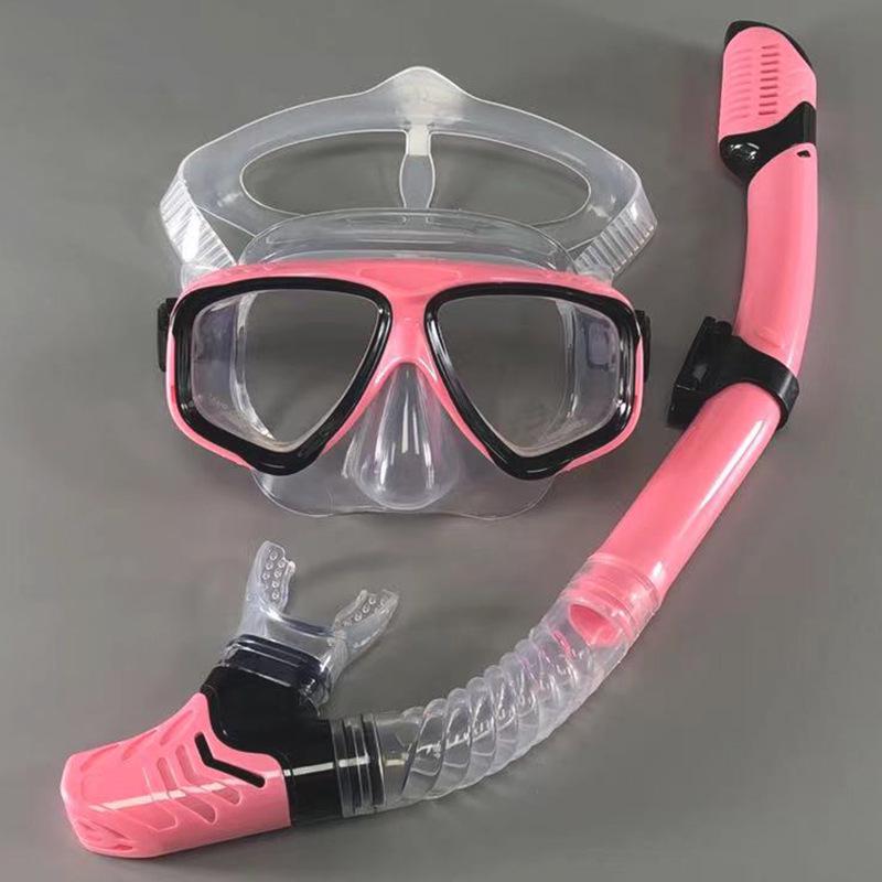 Large Frame HD Anti-Fog Snorkel Set for Adults - Waterproof Diving Mask & Two-Piece Snorkeling Gear