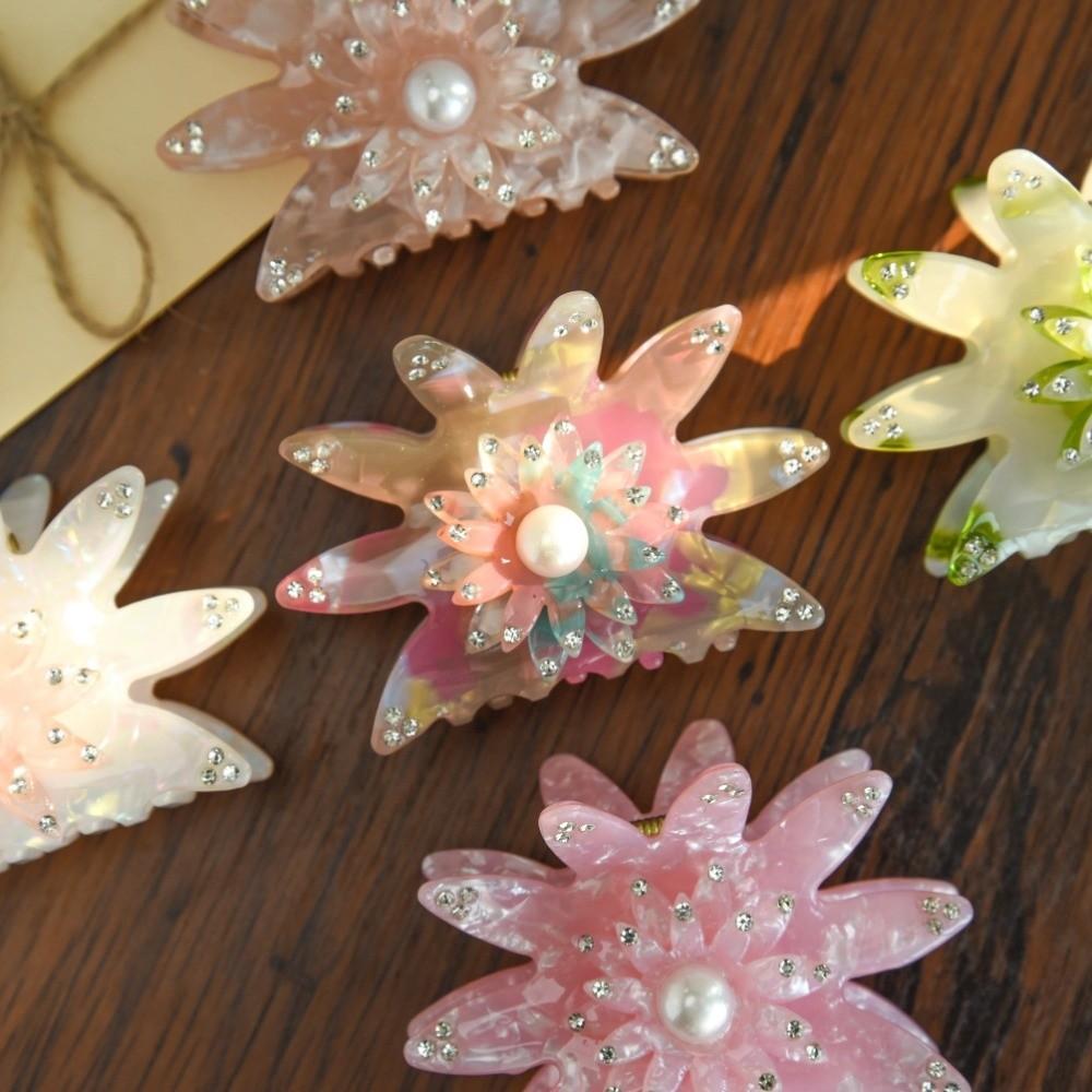 Rhinestone Sunflower Hair Claw Classic Hair Accessories Trendy Hair Claw Clips  For Women