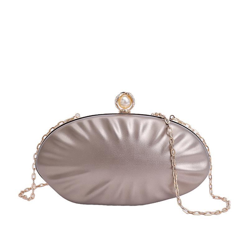 Acrylic Shell Clutch Bag With Chain Strap For Womens Daily Use