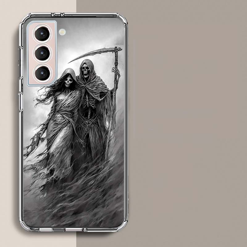 Death Grim Reaper Skull Phone Case For Samsung Galaxy S25 Edge S24 S23 FE S21 S20 S10 Plus S22 S26 Ultra Cover Clear Cases TPU C