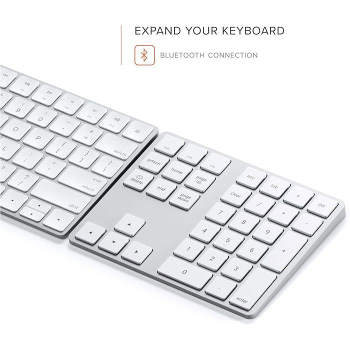 Clavier Bluetooth - SATECHI - Étendu - Pavé Numérique Complet - Flèches De Navigation - Raccourcis MacOS
