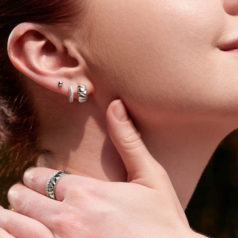 ANIA HAIE Kiss Hoop 925 Silber Ring Ohrringe E057-05H