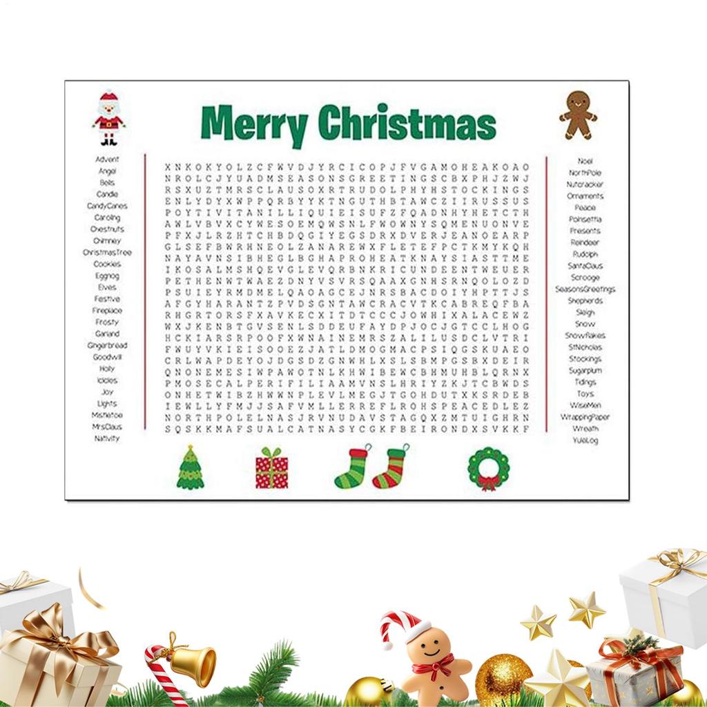 91.5x61 cmGiant Word Search Poster Fun Interactive Activity Giant Christmas Activity Poster For Adults Seniors Bathroom Kids
