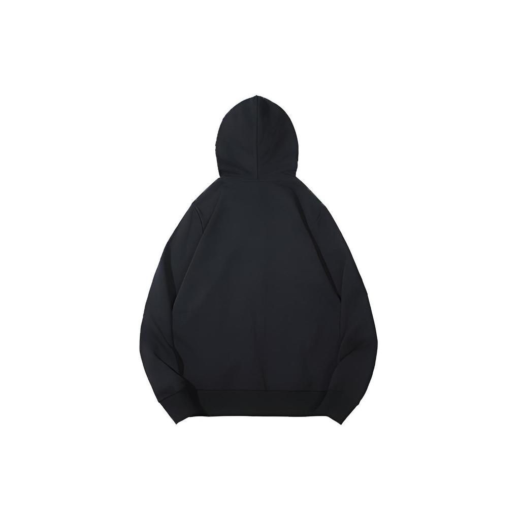 Li Ning Football Series Solid Color Loose Sports Hooded Zip Jacket Sweatshirt Men jackets Black AWDS421-1
