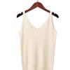 Women's Summer Halter Sexy V-neck Slim Bright Silk Knit Vest Wearing Sleeveless T-shirt Base Top Trend