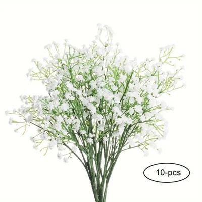 10pcs Artificial Gypsophila Fillis Silk Bouquet, Family Wedding Party Home Decoration, Mother's Day Gift