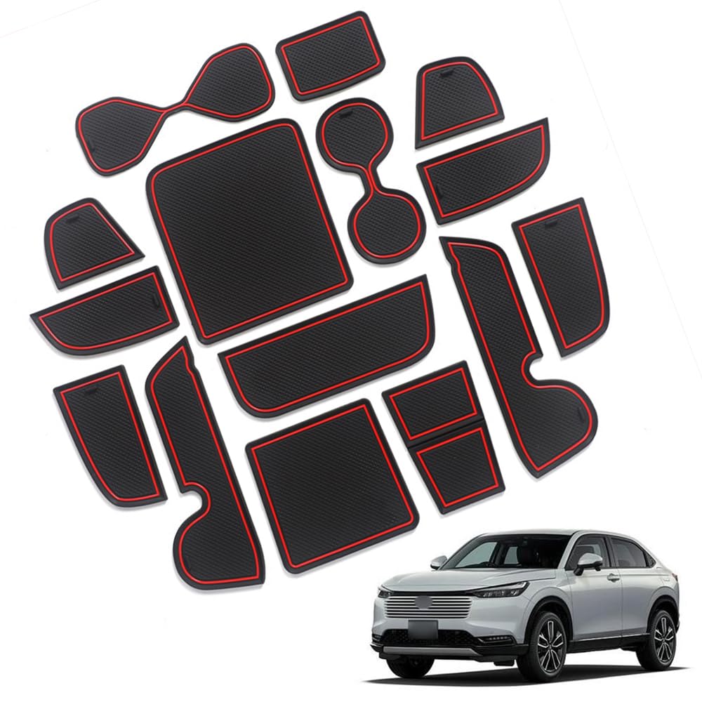 Honda Vezel Door Pocket Rubber Compatible with Vezel 2021 Latex Interior Rubber Console Interior Easy Set of 15 Vezel RV Mats, Mats, (2nd Generation) чёрный