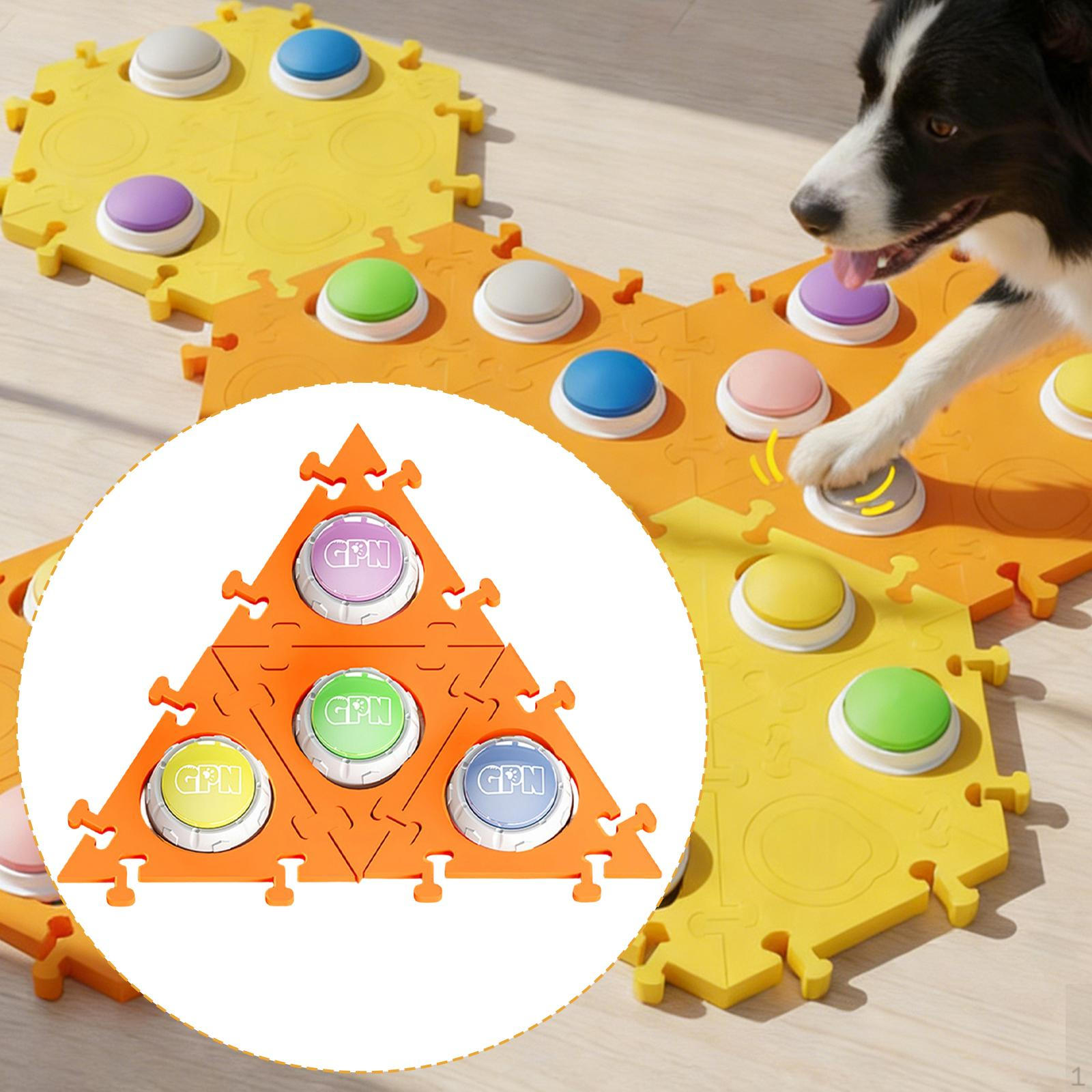 Dog Communication Buttons Set Practical Durability Gift Easy to Use with Mat 4 Piece Set