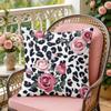 Federa per Cuscino Leopardo Rosa Morbida Copricuscino in Peluche Copricuscino Decorativo Double-Sided per Divano Camera da Letto Arredamento Casa