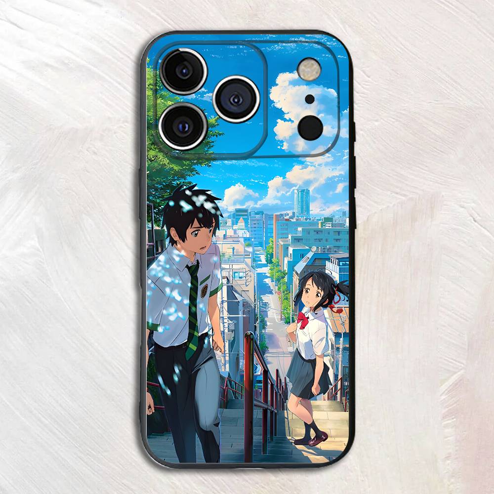 Anime Y-Your Name Silicone Soft Phone Case For iPhone17,16,15,14,13,12 Pro Max Plus X XR SE Cover