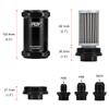 PQY BLACK AN6 / AN8 / AN10 Inline Fuel Filter E85 Ethanol With 100 Micron Stainless steel element and PQY sticker