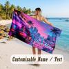 Personalized Beach Towel,GTA Custom Printed Name Text, Super Absorbent Towel For Beach Vacation