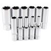 11pcs 1/4 interface long chrome vanadium steel socket, 4mm-14mm socket, 6.35mm industrial grade socket wrench head, ratchet tool