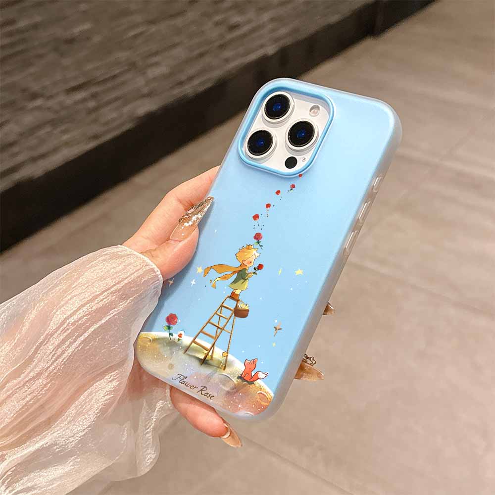 Carina Custodia per Telefono La Piccola Stella del Principe Moda Pianeta Per iPhone 17 AIR 16 15 14 13 12 11 Pro Max Plus Copertura Guscio con Sensazione Pelle Opaca
