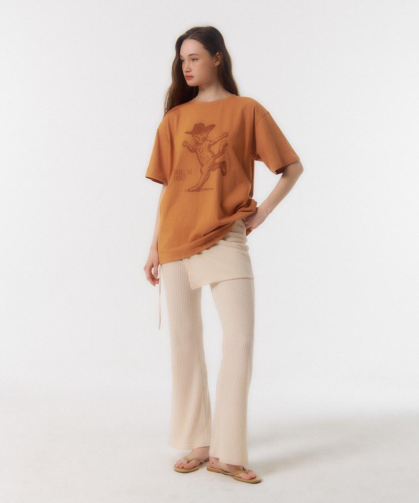 Kkuape King Cat Vintage T-Shirt_Orange