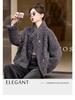 Women's Wool Fur-Trim Coat - Autumn/Winter, Casual Loose Fit, Stand-Up Collar, Single-Breasted (HE8835)