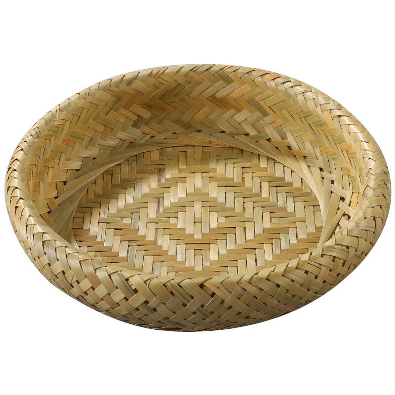 Hand-Woven Bamboo Fruit Basket with Base