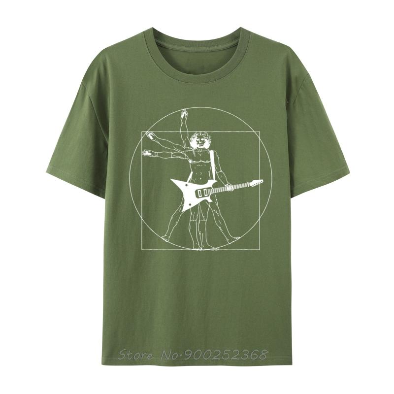 Vitruvianischer Gitarrenspieler Leonardo Da Vinci Vitruvianisches T-Shirt Übergroßes Fitness-T-Shirt Herren Baumwoll-T-Shirts Oberteile Mode-T-Shirt