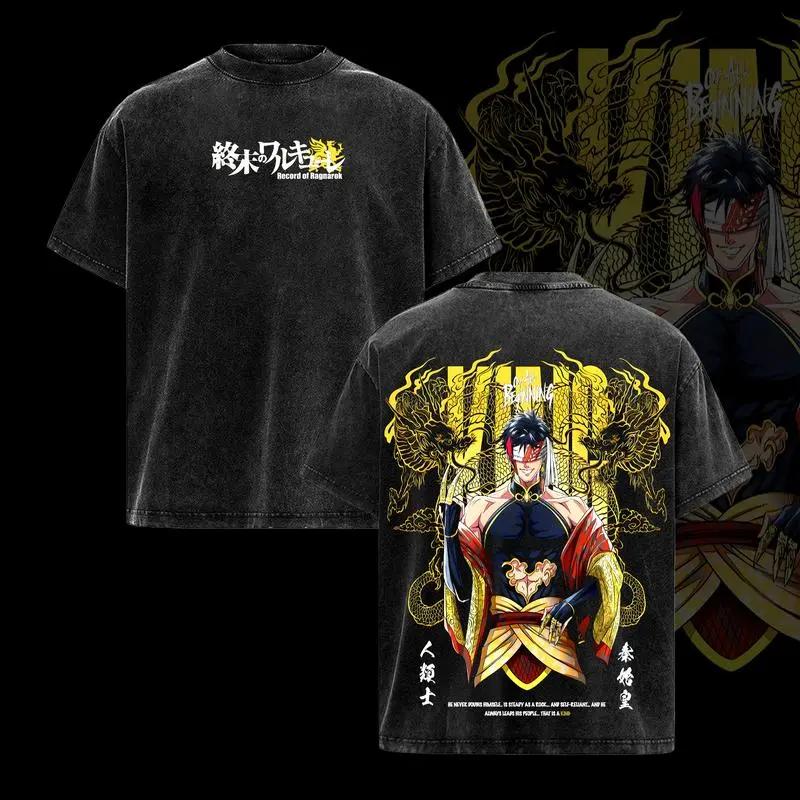

Цінь Ши Хуан Запис Рагнарока Графічна Футболка Чоловіча З Коротким Рукавом Бавовняні Футболки Винтажна Прана Футболка Харадзюку Чоловіча Повсякденна Футболка XXL чорний