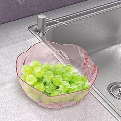 Cestello scolapiatti multifunzionale Ciotola per lavare la frutta con fori per filtro Colino e contenitore 2 in 1 Colino per lavare le verdure Ciotola per lavello della cucina Cibo