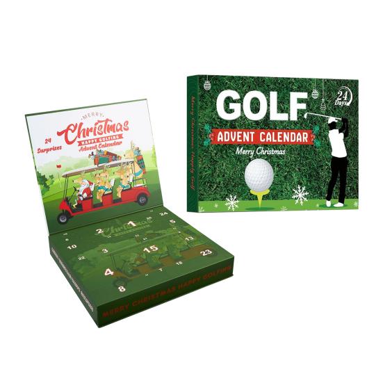 Golf Advent Calendar 2025 24-Day Christmas Countdown Calendar with Golf Balls Tees Markers Socks Tools