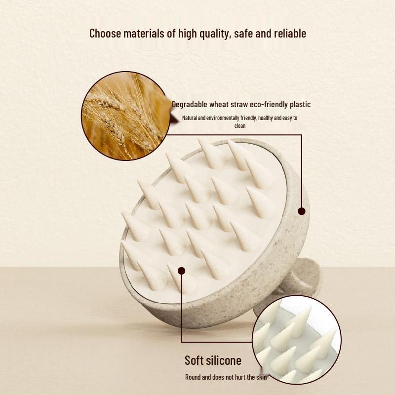 Wheat Straw Silicone Anti-static Scalp Massage Shampoo Brush