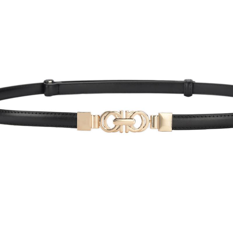Fashionable Leather Thin Belt New Style Decoration with Skirt with Versatile Waist-length Punch-free Women's Suit Belt