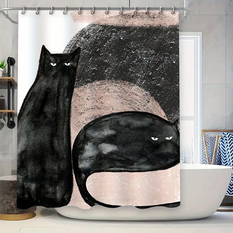 

Nature-Inspired Shower Curtain Cactus Bloom Pattern for Bathroom Decorations Waterproof Fabric with Hooks 90x180cm