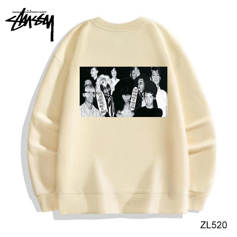 

Stussy зимний высококачественный хлопковый флисовый теплый свитер с круглым вырезом Stussy, свитер для пары с принтом персонажей