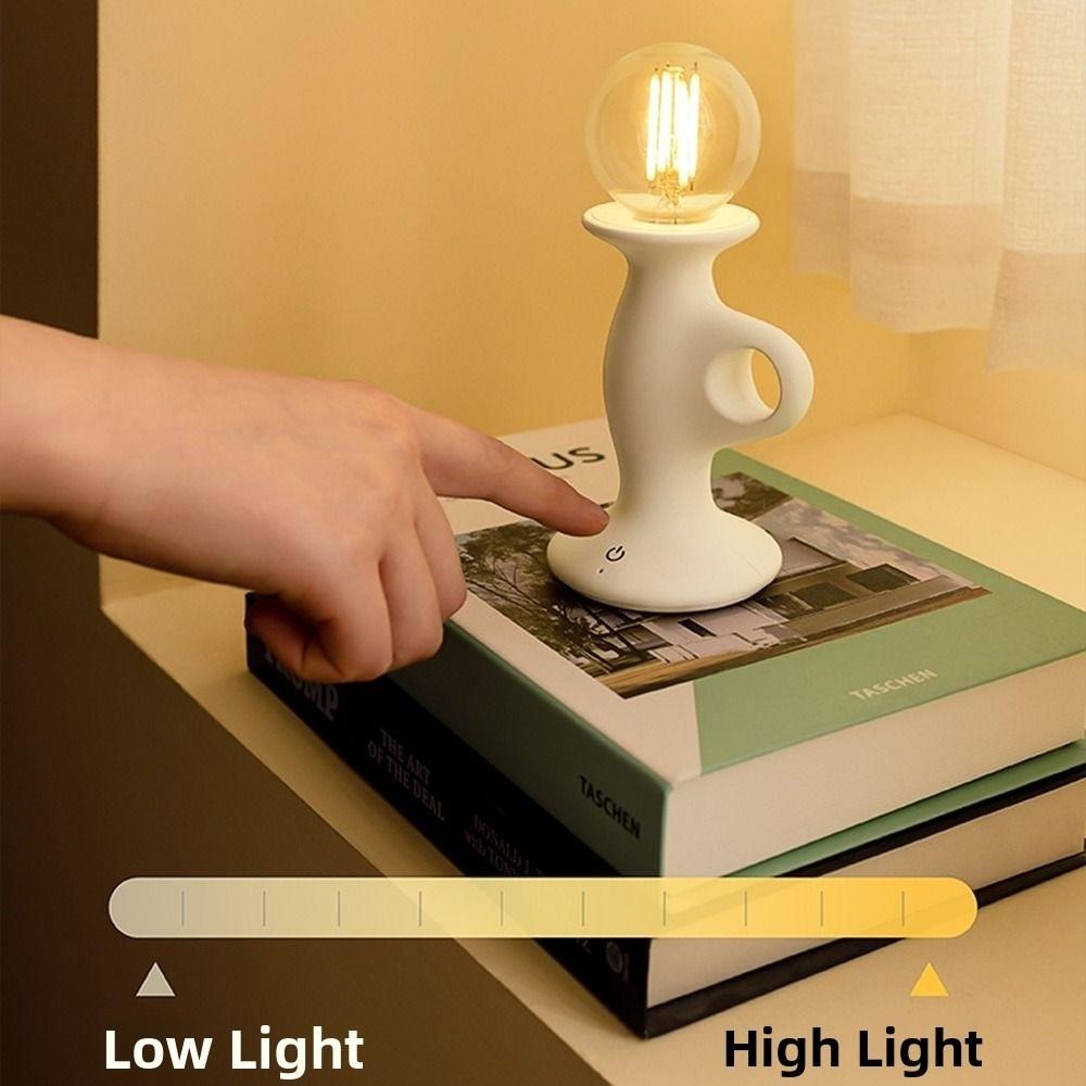 Romantic Retro Table Lamp Dimmable LED Atmosphere Lamp Candle Shape Light  Study